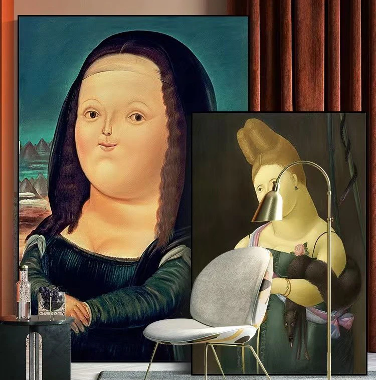 Mona Lisa Graffiti Art Poster Nude Women Canvas Painting Abstract Pop Street Wall Art Living Room Home Decor Portrait Painting