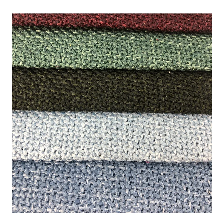 Обивочная ткань из полиэстера и конопли для дивана, много цветов