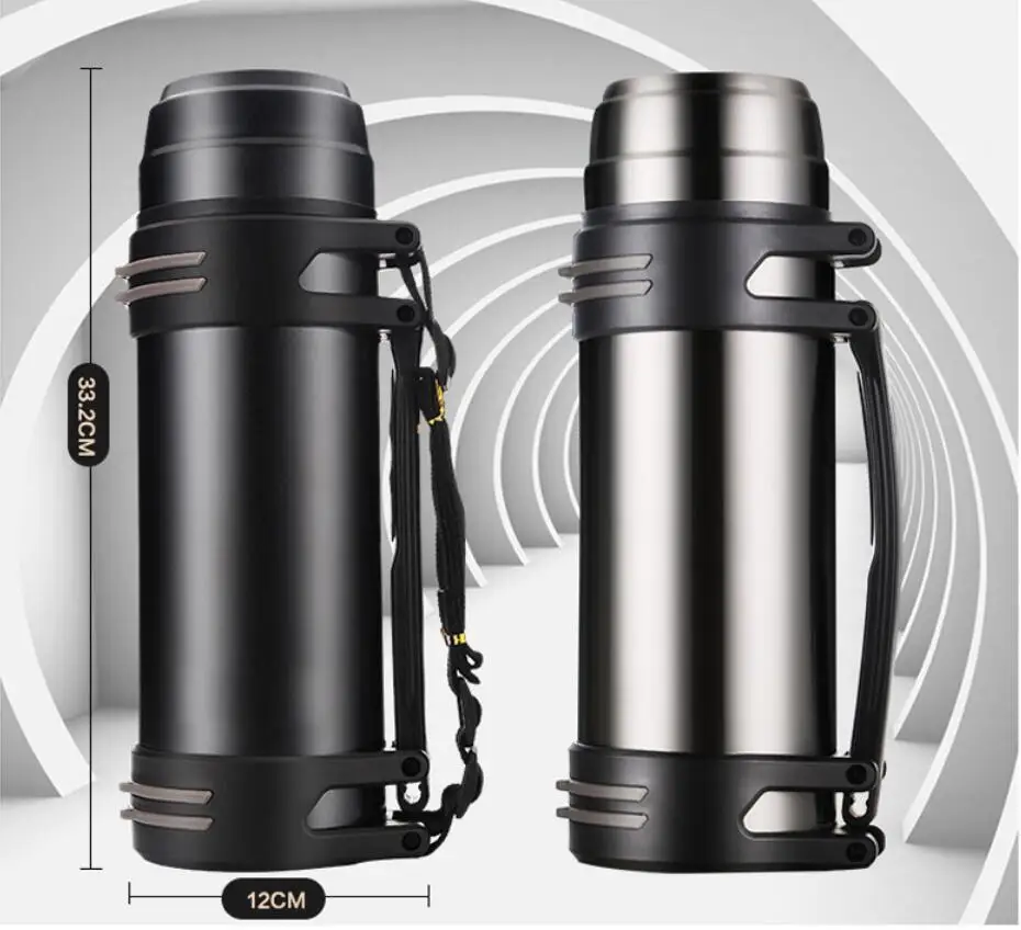 2000ml 2L liter stainless steel outdoor ports Large Capacity volume  Travel Bottle flask Thermos