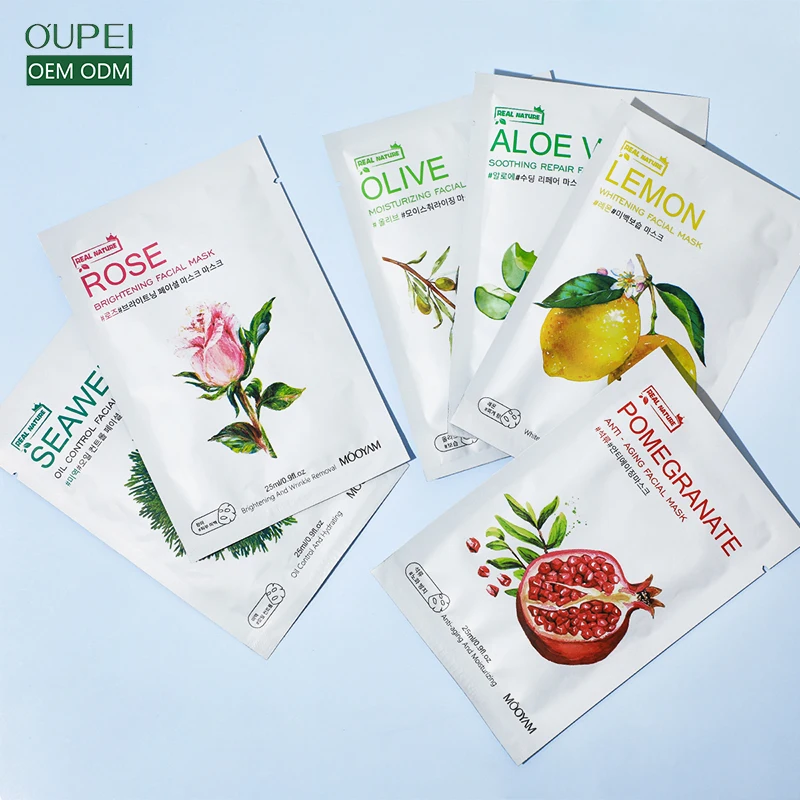 Source Factory OEM ODM Facial Mask Products Essence Fruit Plant Whitening Moisturizing Nourishing Korean Beauty Face Sheet Mask