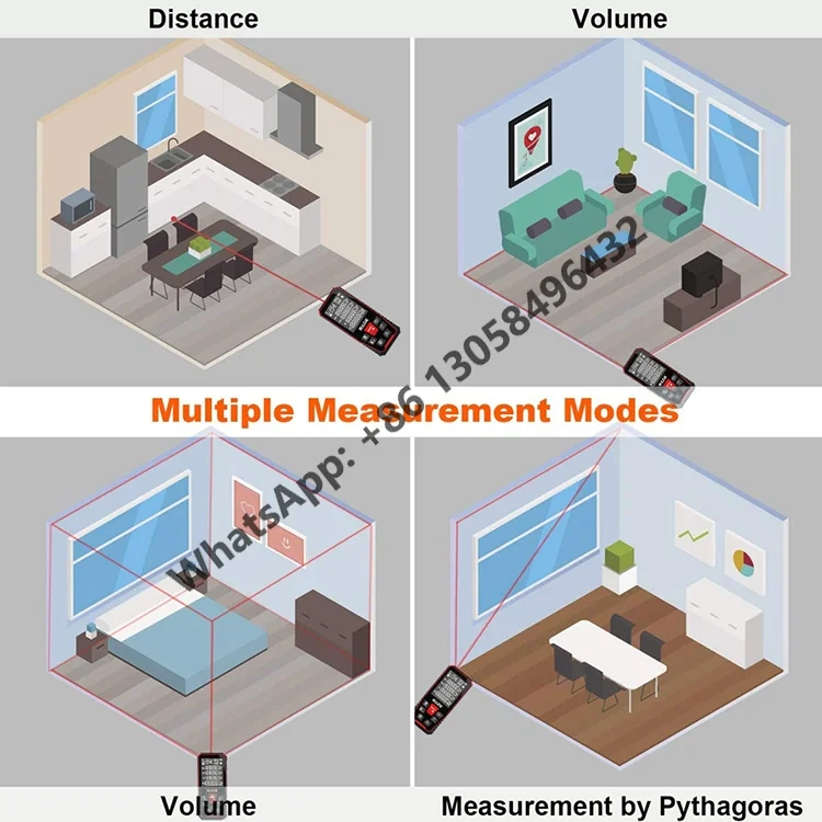 New Long Distance Laser Rangefinder Angle Area Volume Measurement Tool 100m Ranging Handheld 120m Digital Laser Distance Meter