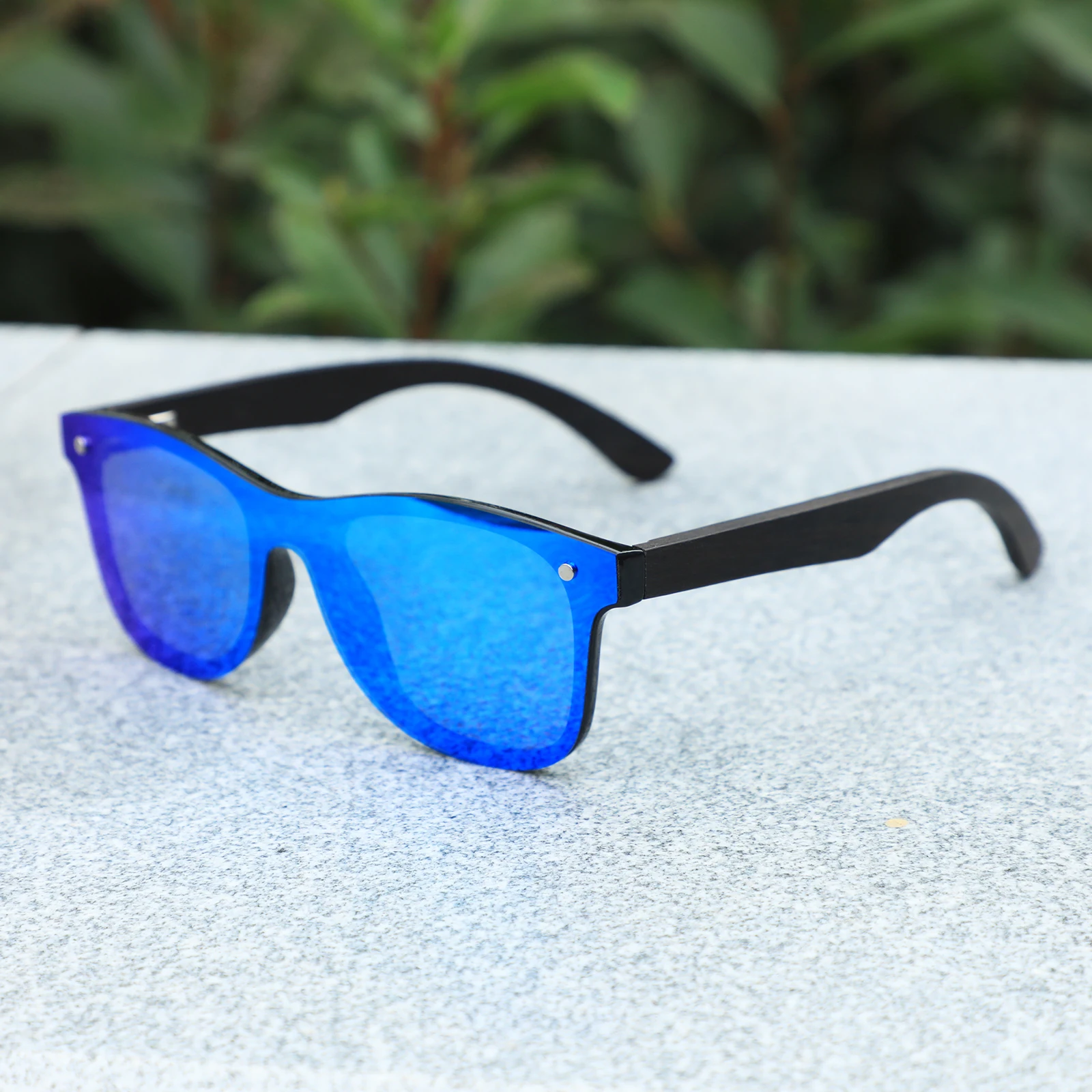 New Fashion polarized wooden sunglasses eco friendly  custom sunglasses logo square frame bamboo sunglasses 2024