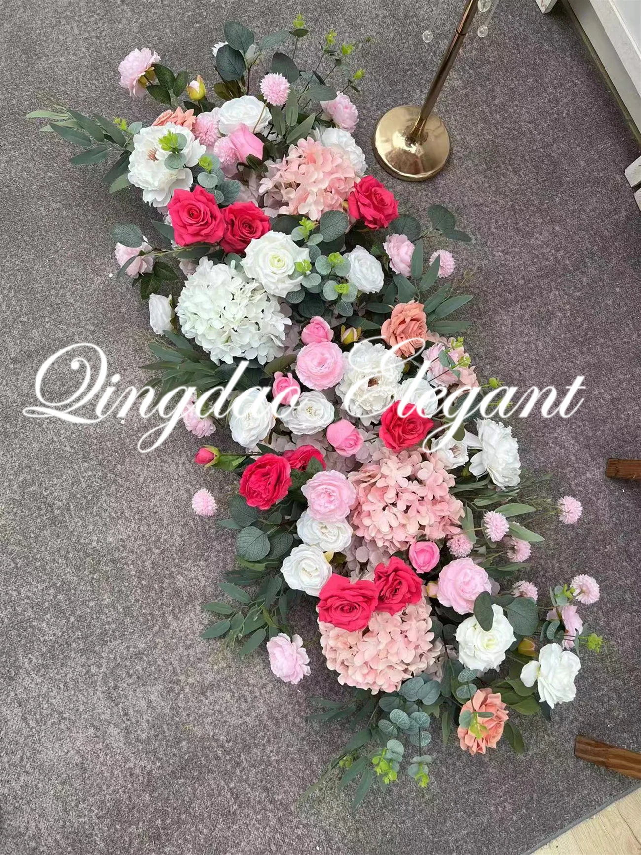 EG-VG278 New design 60cm Luxury wedding baby shower decorations artificial white baby royal dusty blue flower centerpieces