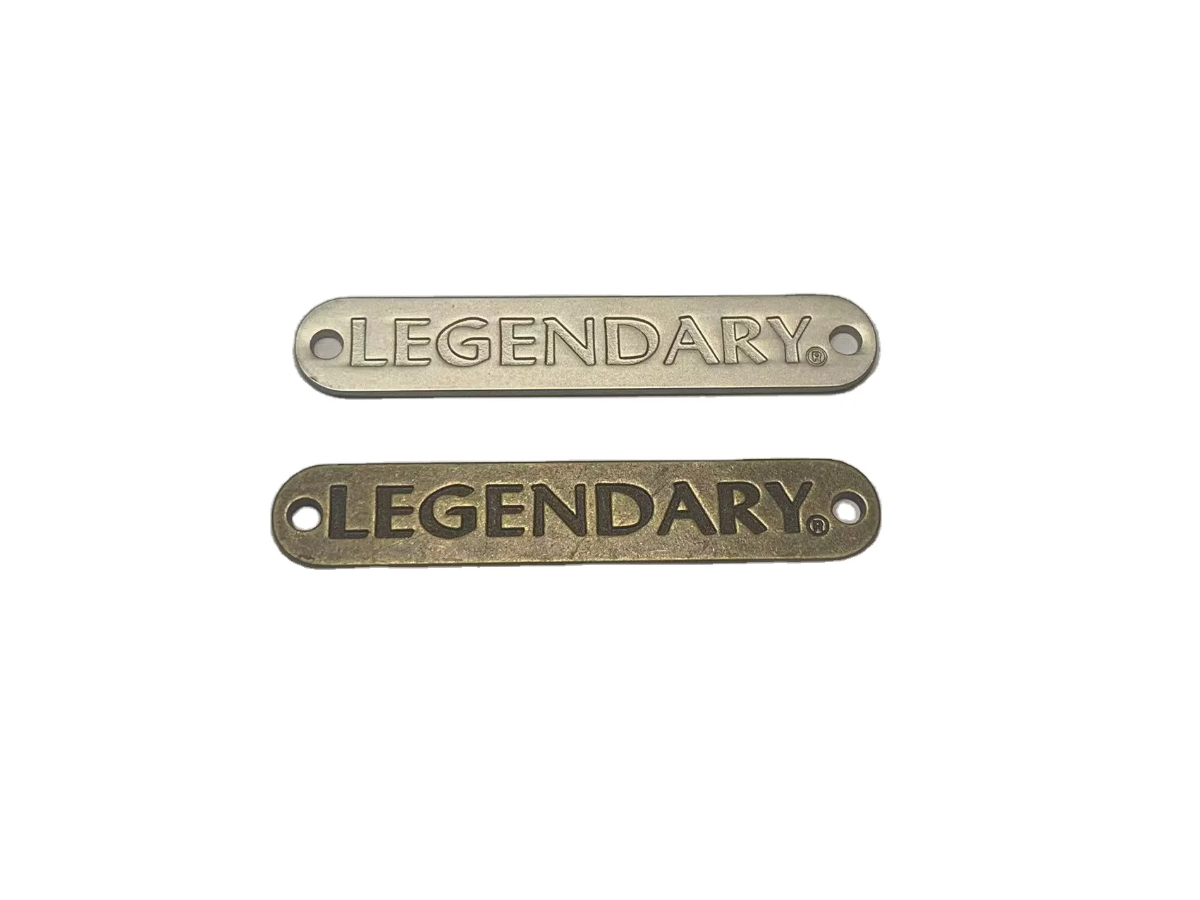 Manufacture customized brand logo engraved plate tag custom metal labels for garment