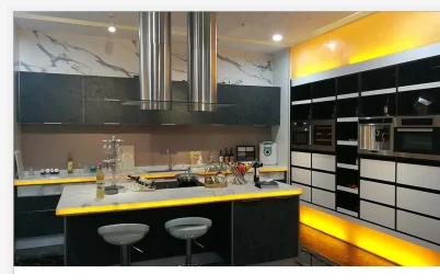 Hot selling  kitchen range hoods 220V exhaust fan chimney hood double circle island range hood for Kitchen appliance