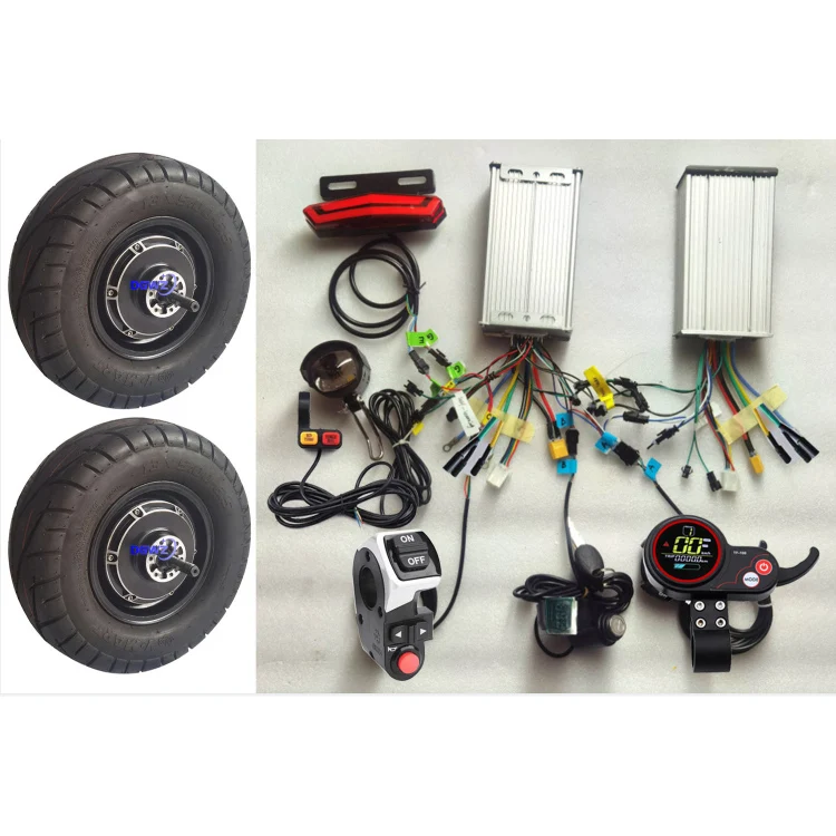 13x5.0-6.5 13 Inch Fat Tire 60V 72V 3000W 4000W Brushless Gearless Disc Brake Scooter Electric Dual Hub Motor Conversion Kit