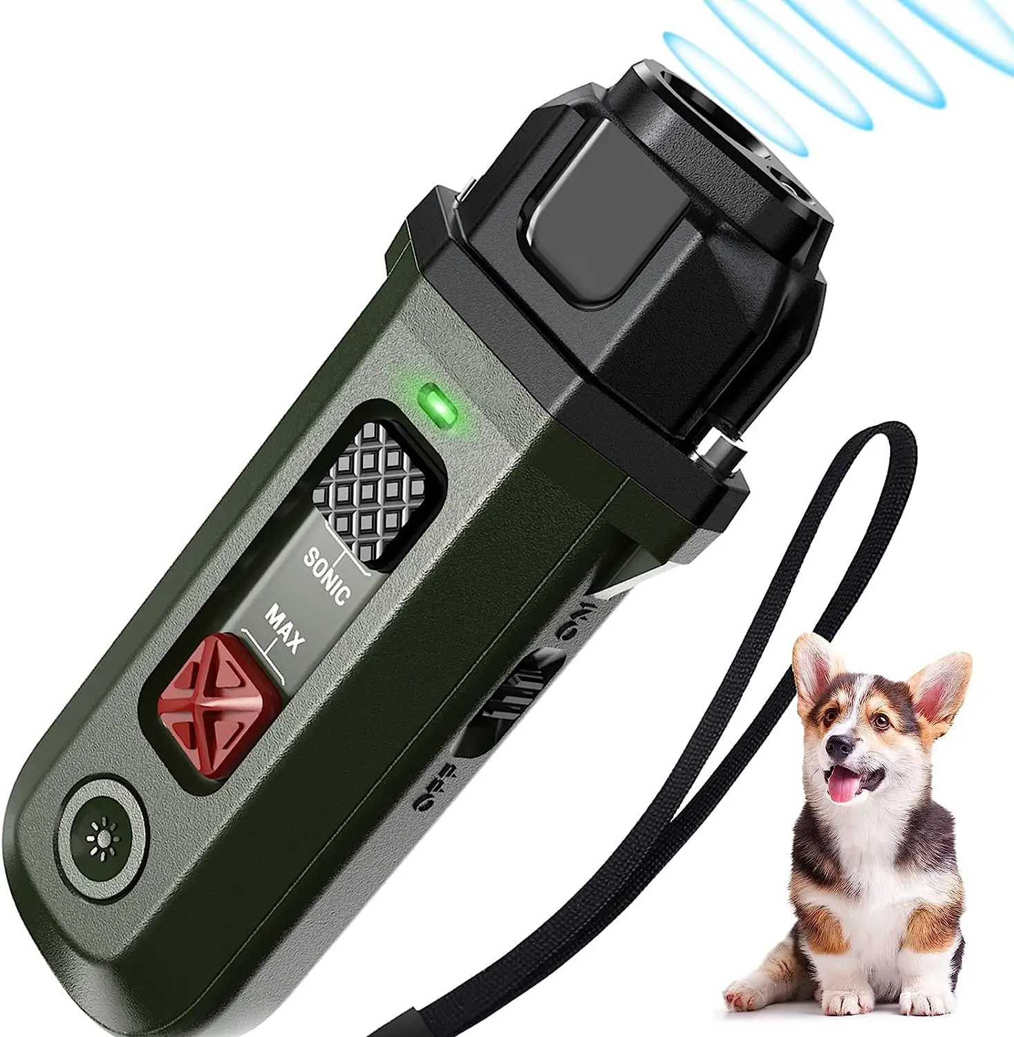 2023 New Ultrasonic Dog Deterrent Humane Anti Barking Device Dog Training Stop Barking Device Led Ultrasonic Dog Repeller