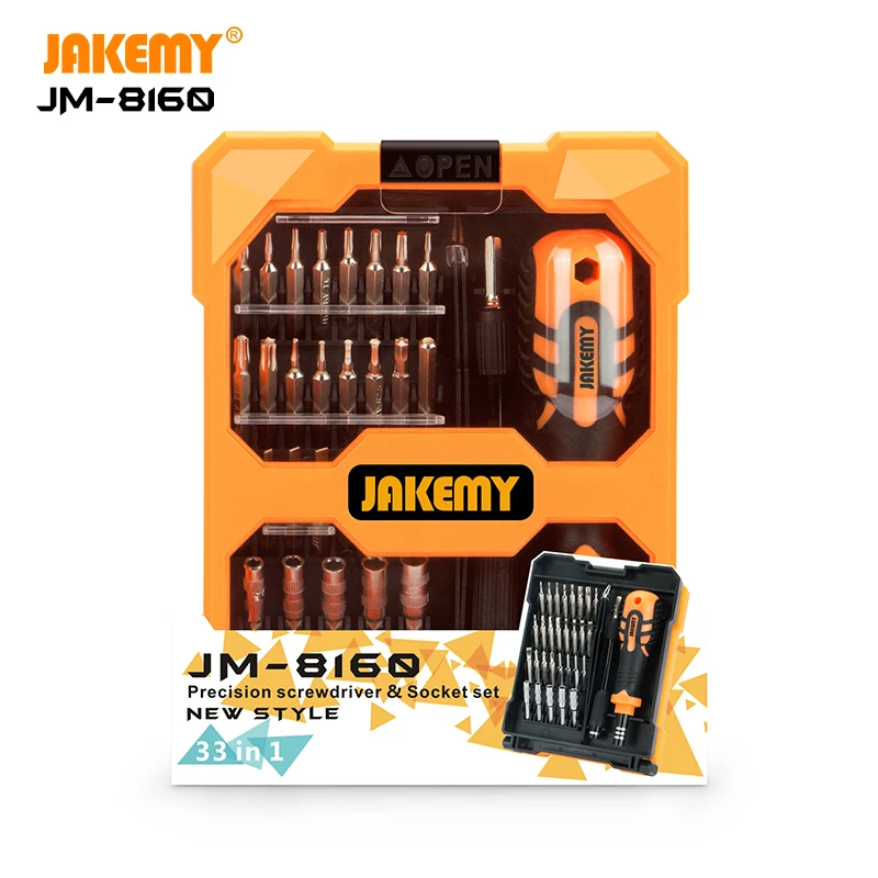  Набор отверток JAKEMY комплект из 33 предметов в 1 с храповым механизмом и магнетизмом для домашней электроники «сделай