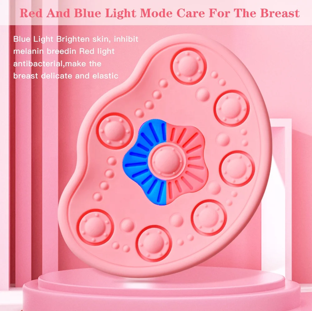 Promote Control Red Light Therapy Female Breast Massage Care Electric Vibrating Ems Breast Nipple Massager Machine