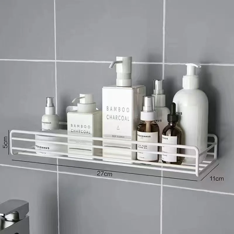 Wall Mounting Corner Iron Metal Kitchen Bathroom Organizer Shelves Rack  for Wall Mounted No Drilling Shower Caddy Storage