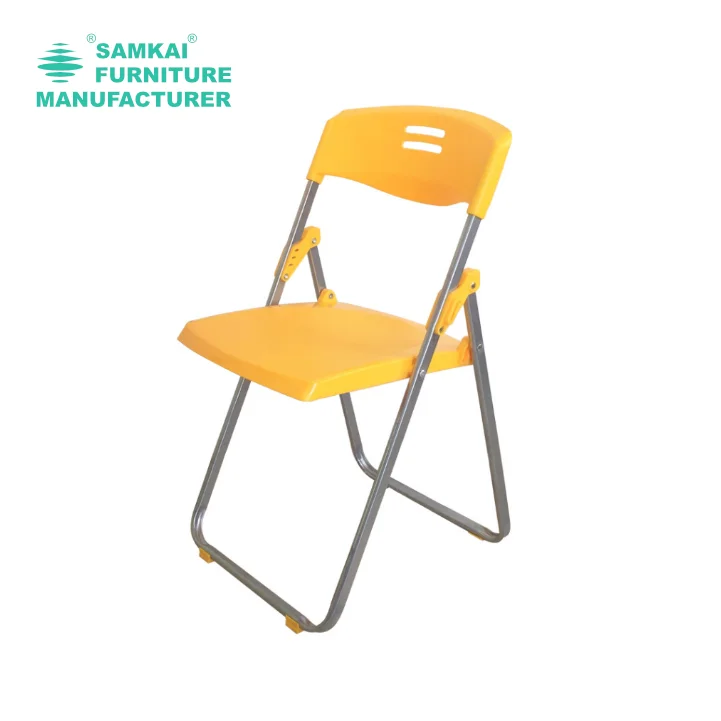 SK-ZDY-C007 Contemporary White Folding Chair with Metal Frame for Outdoor Dining Event Seating