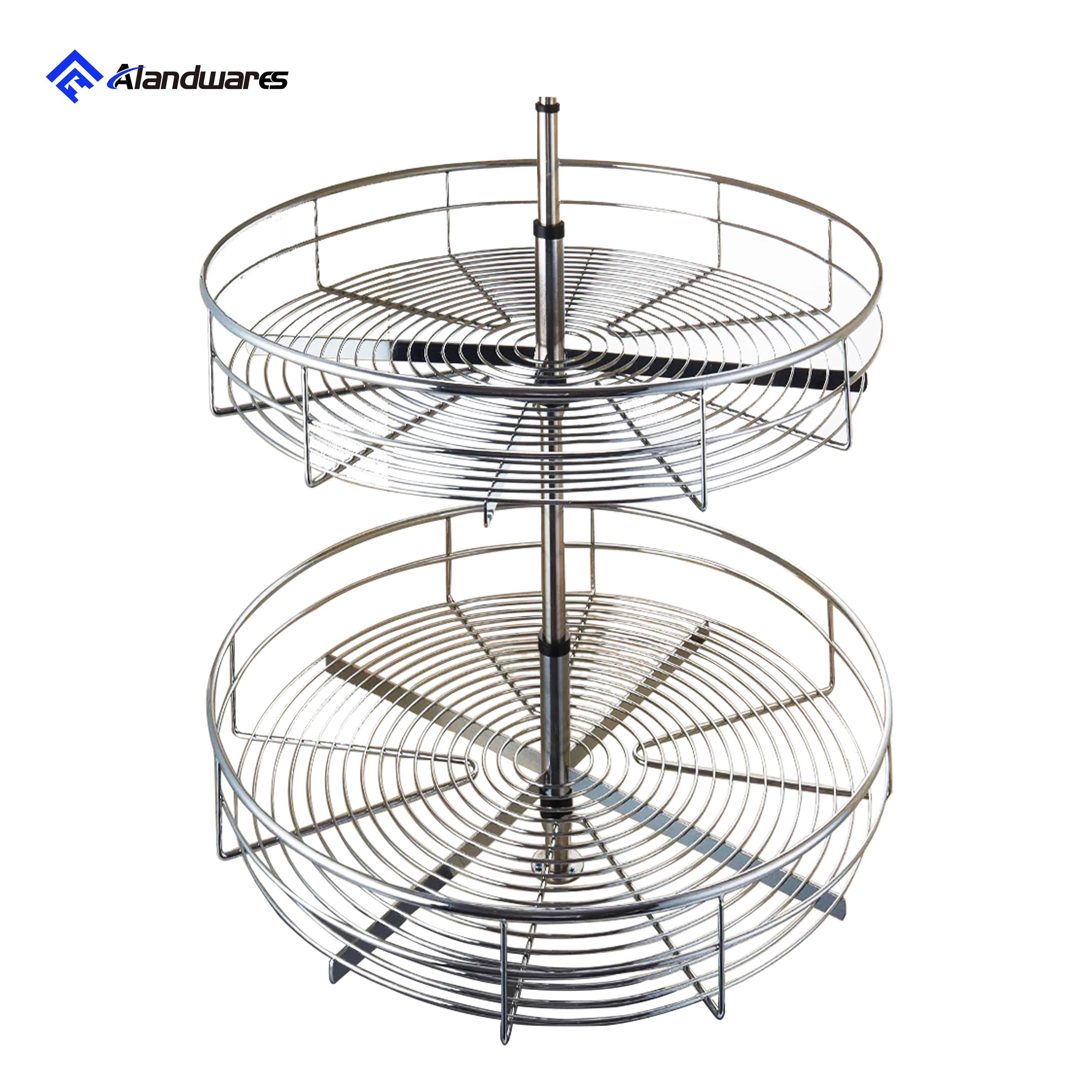 Kitchen Corner Accessories Rotating 360 Degree Storage Spice Rack Lazy Susan Turntable for Cabinet Wire Revolving Tray