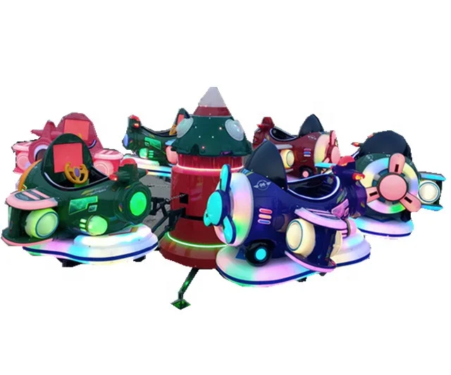 2022 new kids airplane merry go round carousel for amusement park dia3.7m 220V/12V battery children garden toys