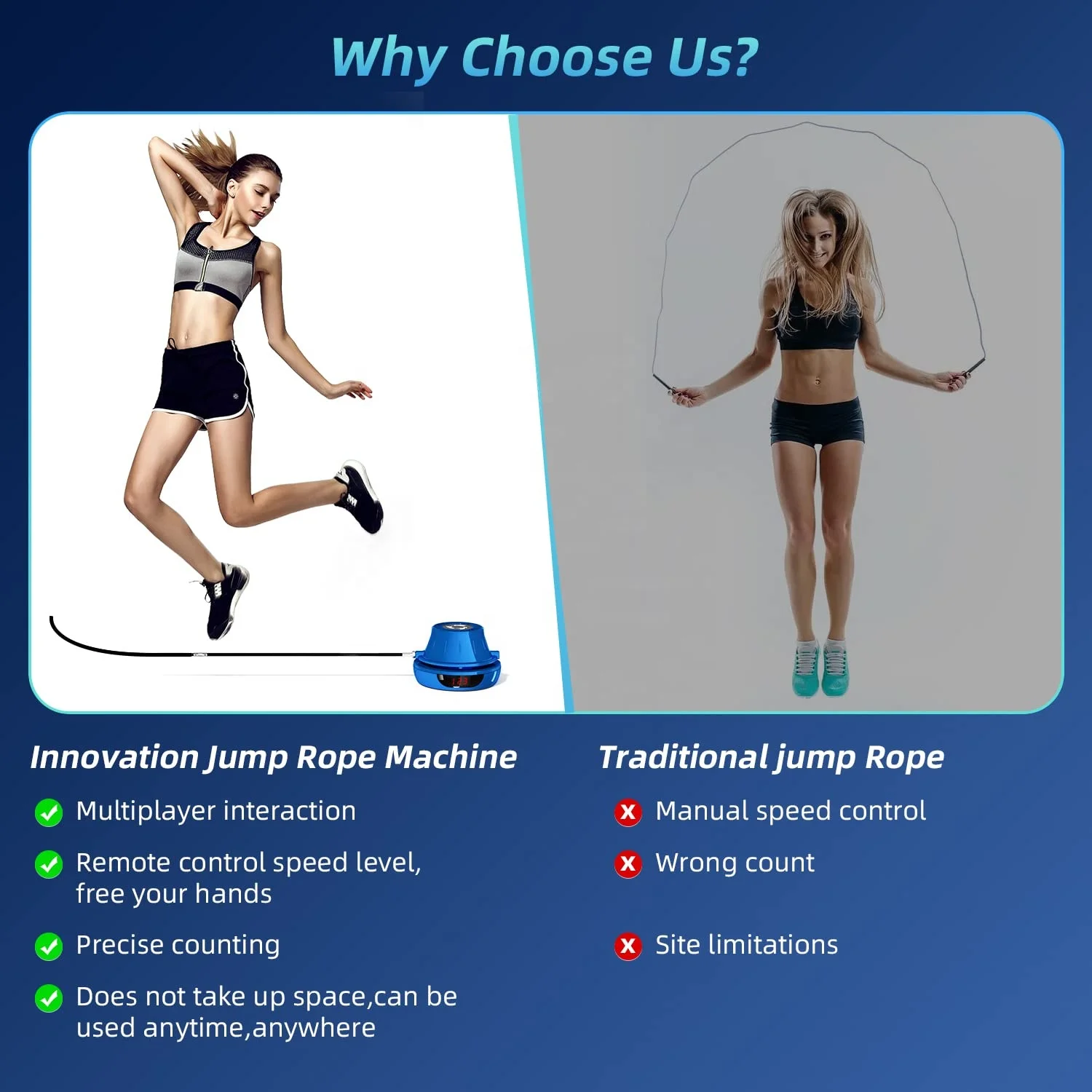 Smart Jump Rope Machine Electronic Skipping Ropes Adjustment Multiplayer Jumping Rope Groups Rope Skipping for Women/Men/Kids