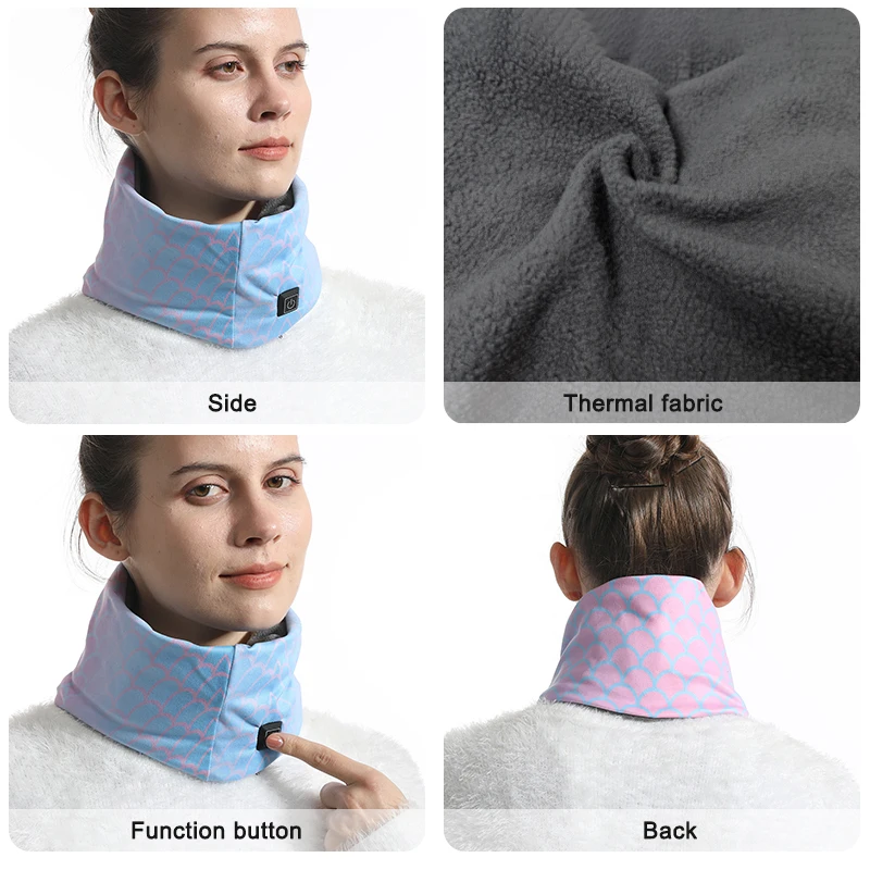 OEM Winter Custom Portable Neck Battery Heated Scarf Outdoor Warmth Smart Electricity  Warmer With Heating