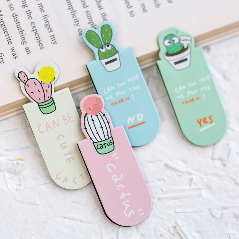 1 Set Fresh Cactus Sakura Unicorn Magnetic Bookmarks Books Marker Of Page Student Stationery School Office promotion