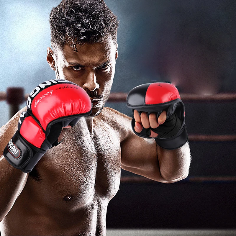 MMA half finger ufc mma gloves sparring gloves accept OEM high quality kicking boxing gloves