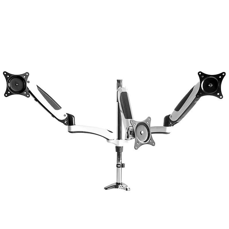 15--24'Aluminum Clamp Desk Gas Spring 3 Monitor holder Arm Monitor Stand