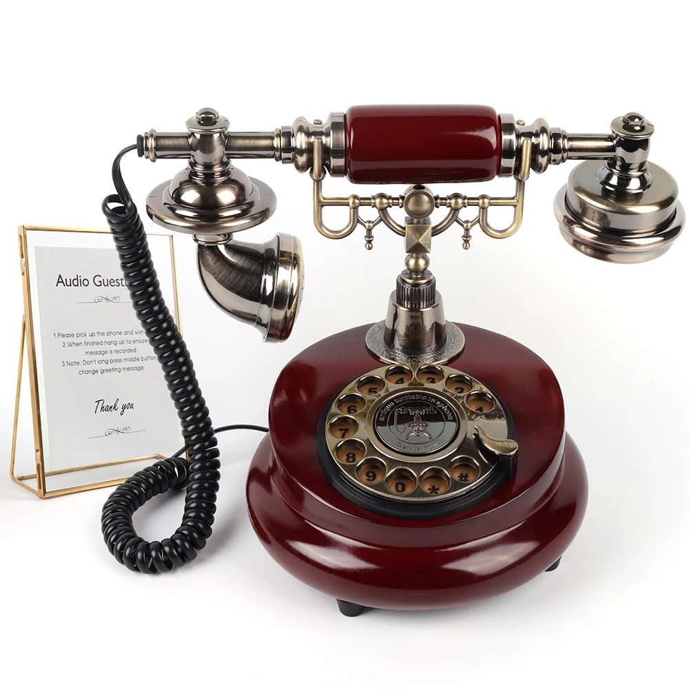 Новое поступление, модный античный аудио гостевой телефон-книга для свадебной вечеринки, винтажный телефон с батареей и картой памяти
