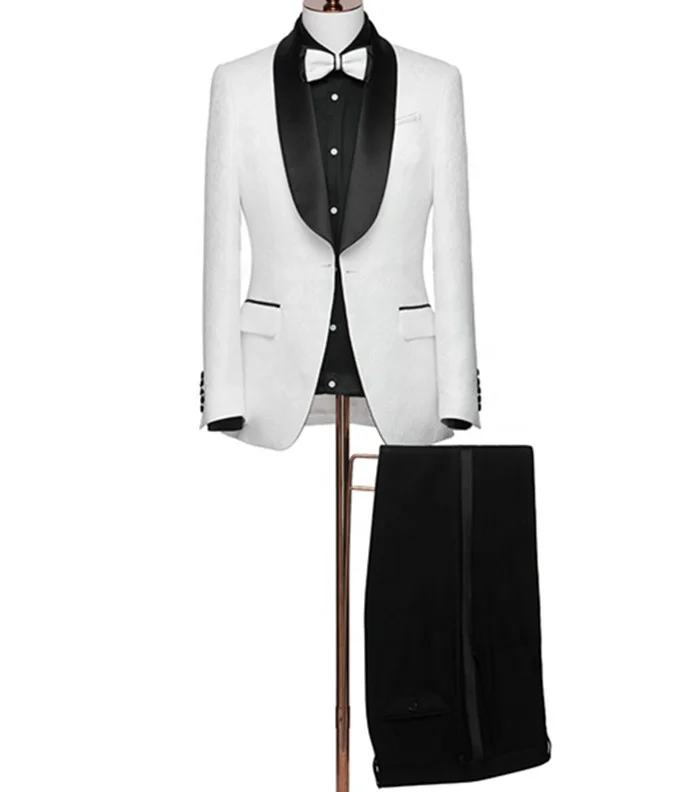 MTM Men White tuxedo suit for wedding party, Bespoke  new style men 2pcs suit for birthday party