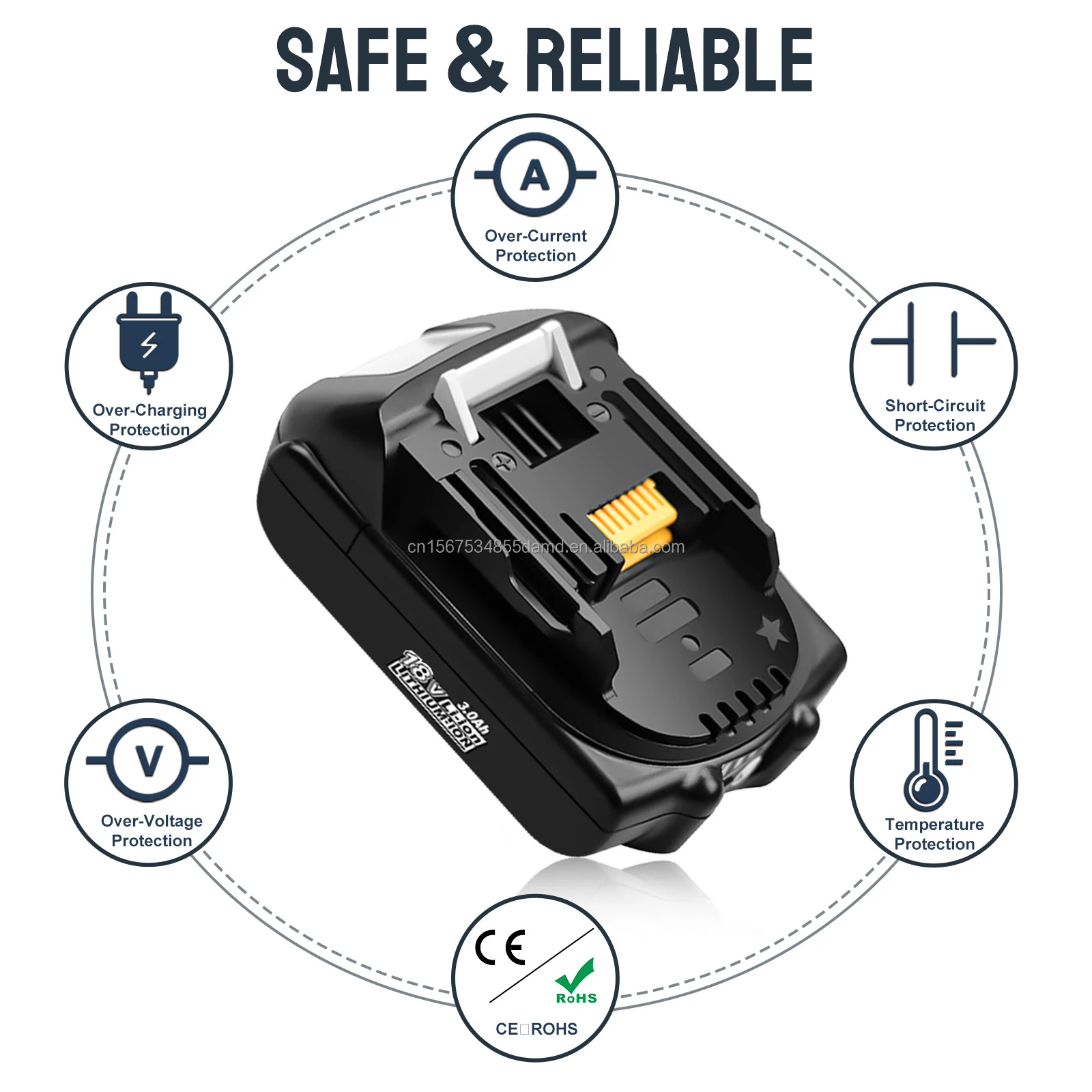 Korea KC Certified 18V 2Ah Lithium ion Rechargeable Replacement Battery Pack For Cordless Power Tool For Makitas RHY-BL18B 2.0A