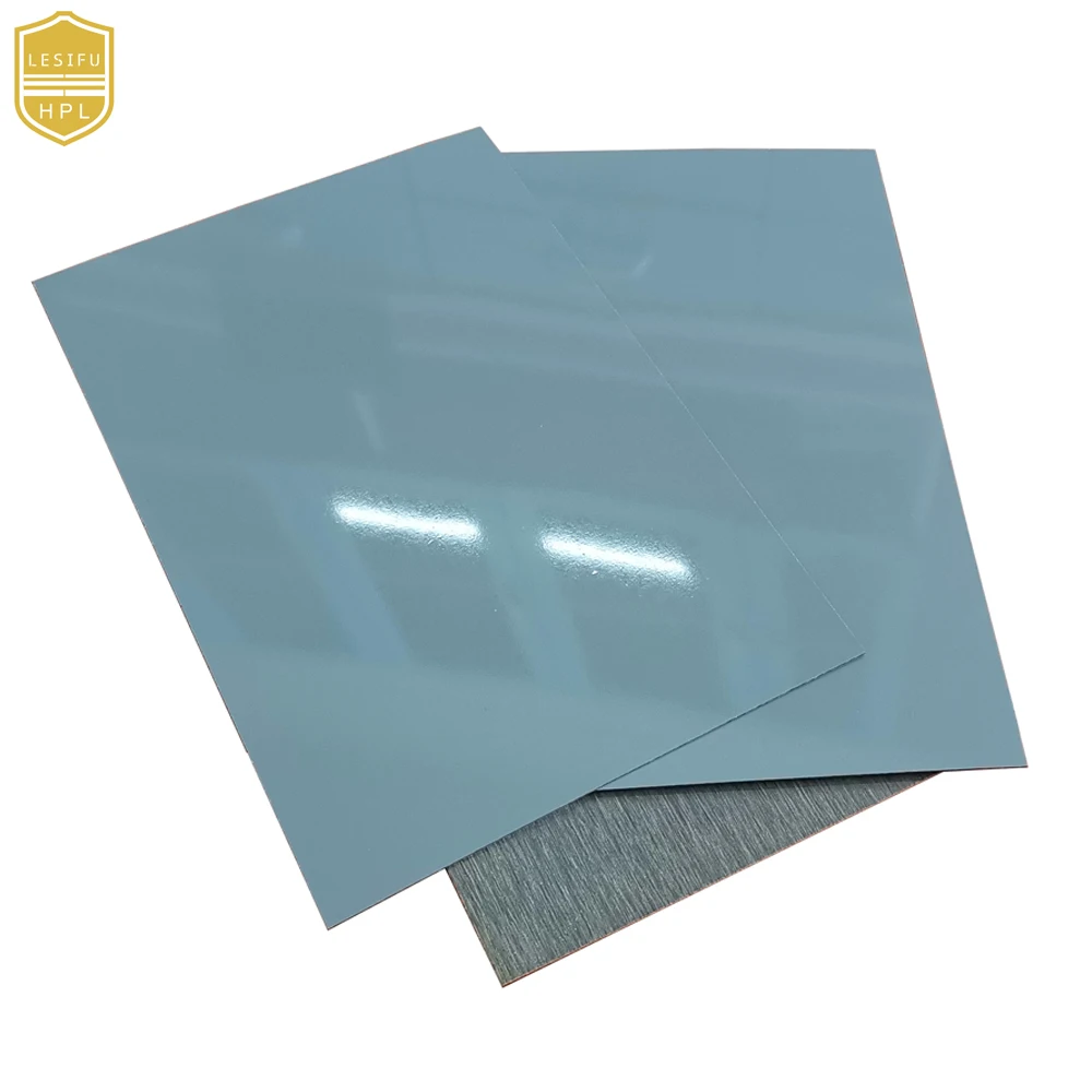 Lesifu waterproof high gloss grey single side decorative laminates 0.7mm 4x8 formica laminate sheets for cabinet