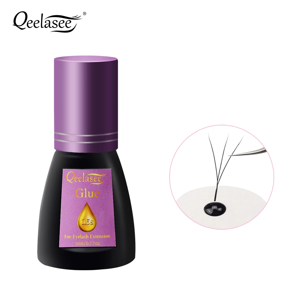 Qeelasee fast drying long lasting super 0.5s eyelash extension glue