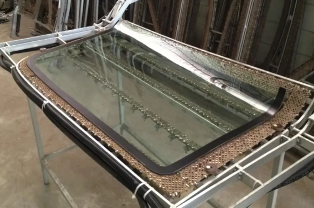 Car Rear Glass Prevent Mold Marks Ring Mold Mesh Belt Covering Stainless Steel Mesh Strip on Glass Tempering Furnace