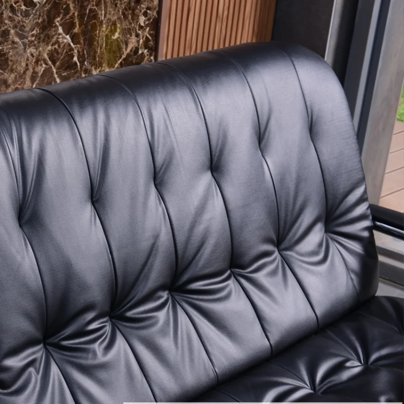 Simple office sofa coffee table combination set leather three business meeting reception minimalist office sofa