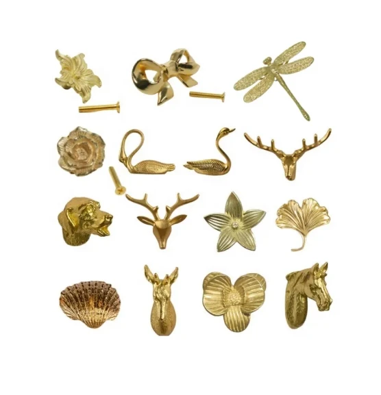 Brass goose animal cupboard door handle bedroom door drawer copper handle