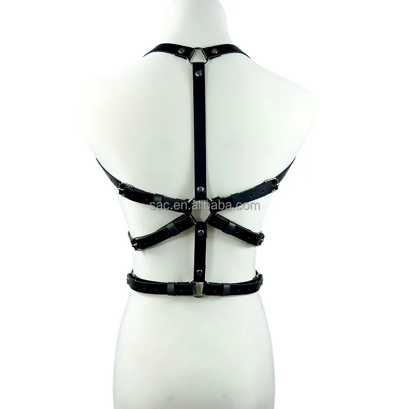 SacKnove 50216 Adult Erotic Goods Leather Punk Belt Bandage Strap Belt Bdsm Fetish Wear Bra Female Bondage Harness