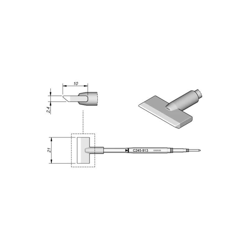 WEIDINGER Soldering Tips Series C245 for Soldering Iron T245 JBC Blade Shaped Width 21 mm Soldering Tip