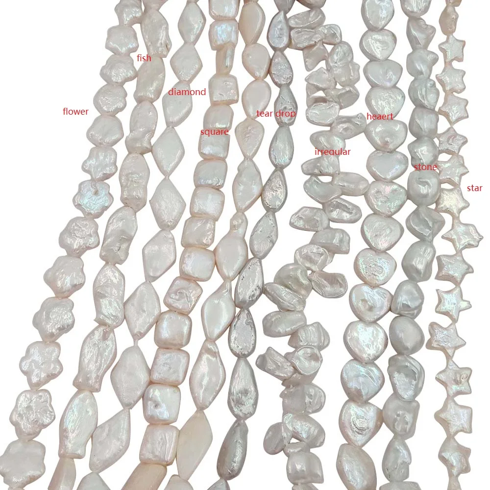 high quality big baroque loose wholesale freshwater pearl in strand, flower ,heart ,rectangle,star,coin.,etc many kind shape
