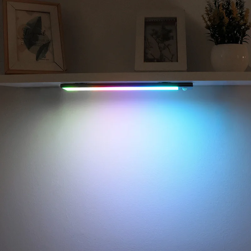 2024 New USB Rechargeable Magnetic Colorful Interior Lamp Cabinet Light Sensor