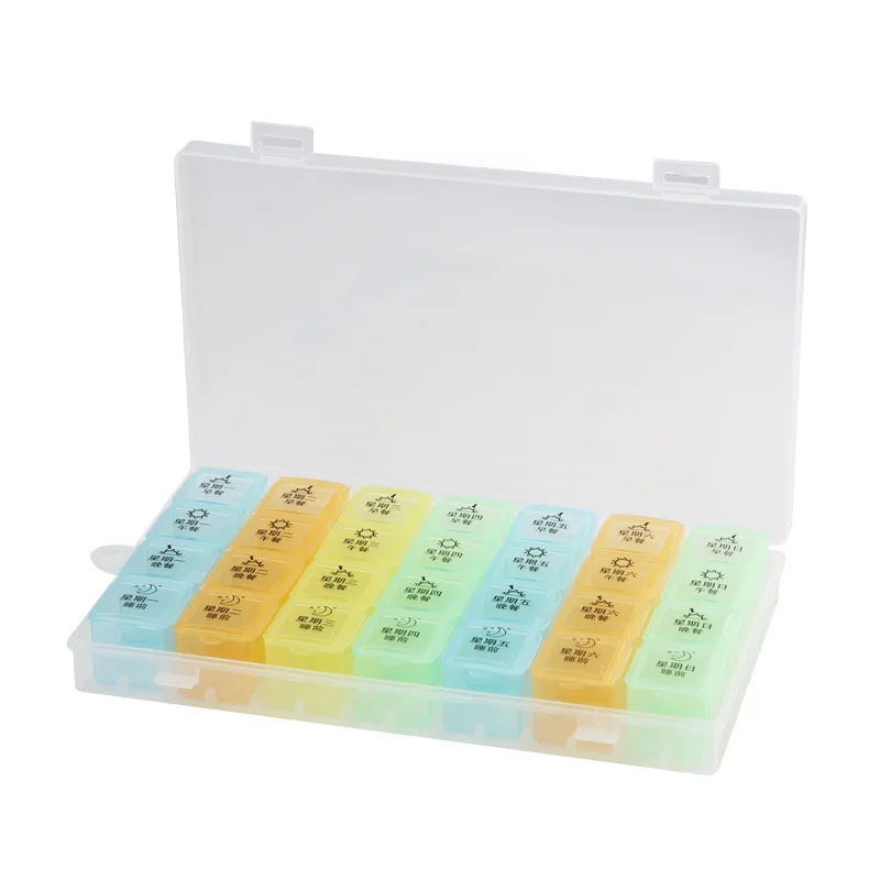 2Nd Gen Design Weekly Pill Box Large Compartments Pill Box Portable Travel Pill Organizer Storage Cases