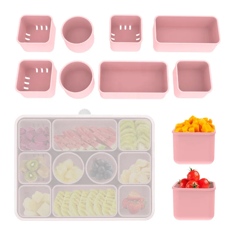 Custom Kids Lunch Box for School Snack Container Portable Silicone Divided Snacks Box for Children Travel Snack Storage Box