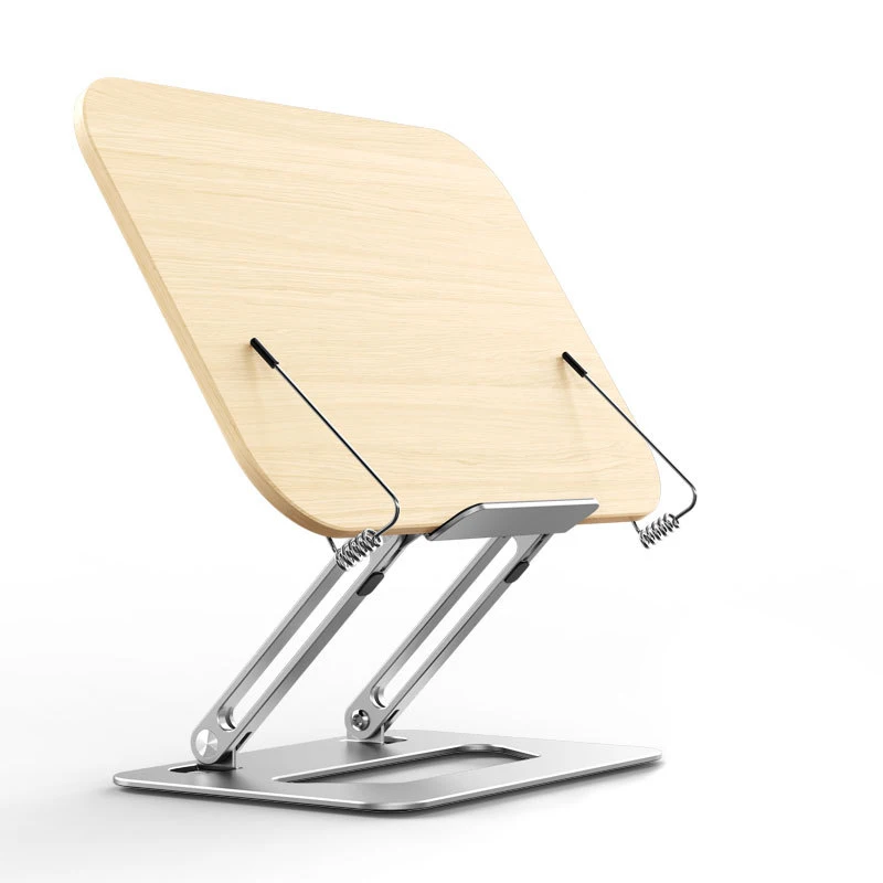 Adjustable Wooden laptop stand book bracket 180 degree foldable tablet holder wood folding portable stand for macbook