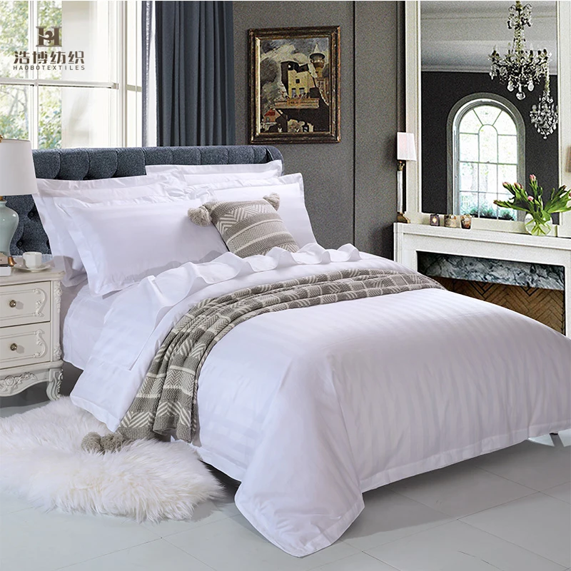 Wholesale yarn dyed stripe Home Bed Sheets 100% cotton 5 star hotel bedding linen sets bed sheet bedding set hotel bedding set