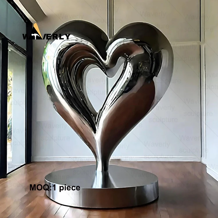 Waverly Statue Customized Modern Outdoor Large  Love Statue Stainless Steel Heart Statue Sculpture For Sale