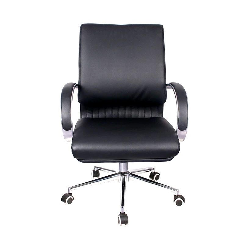 Поворотная мебель Регулируемые поворотные хромированные колеса из искусственной кожи подлокотники офисные стулья