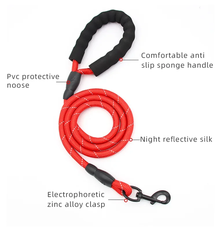 EVA Foam Handle Nylon Reflective Traction Round Rope