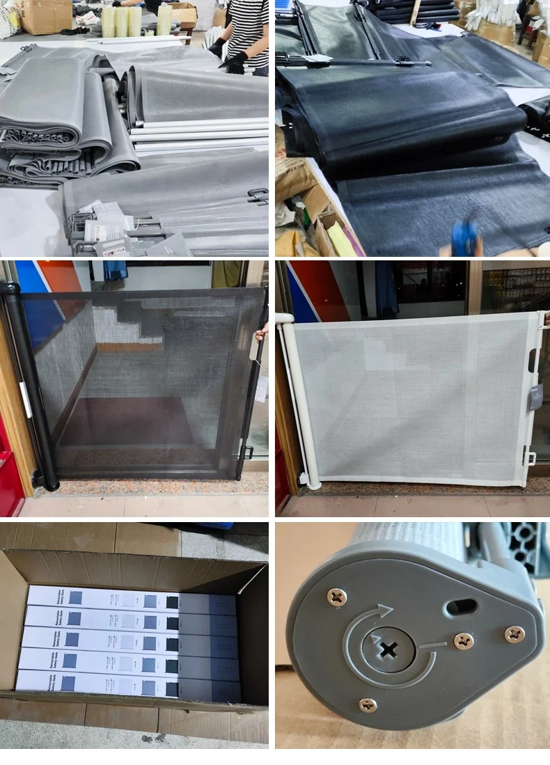22023 ready to ship Retractable safety gate for stairs baby gate wall protector Retractable metal doors for pets and babies