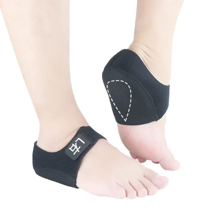 Plantar Fasciitis Therapy Wrap Heel Foot Pain Arch Support Ankle Brace Insole Orthotic Black Arch Sleeve and Black Heel Wrap