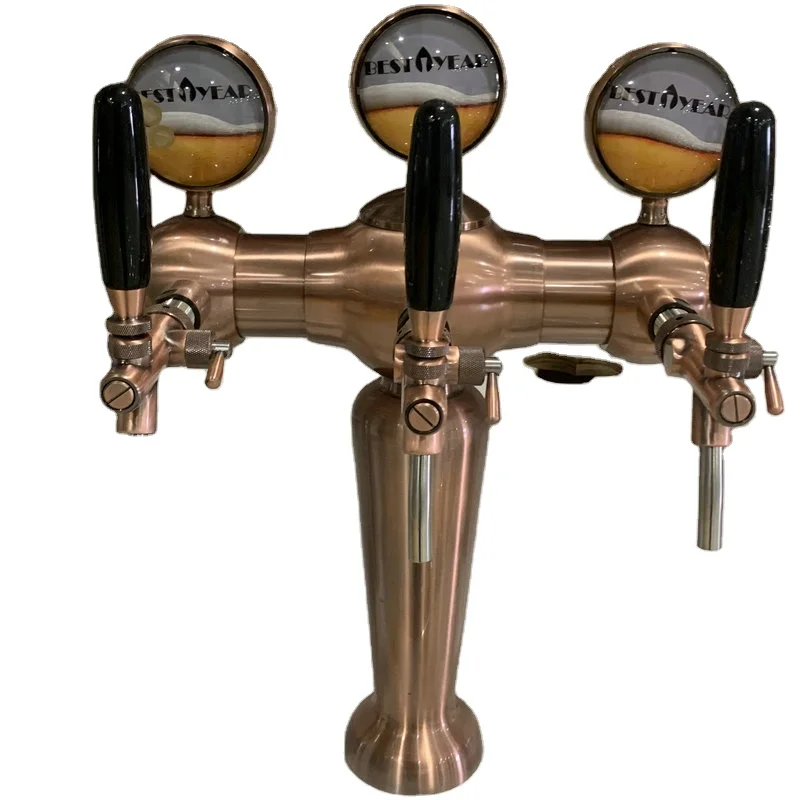 New Trend Own Brand Bronze Brass Material And Food Grade 304 Stainless Steel Wine Tube Beer Tower