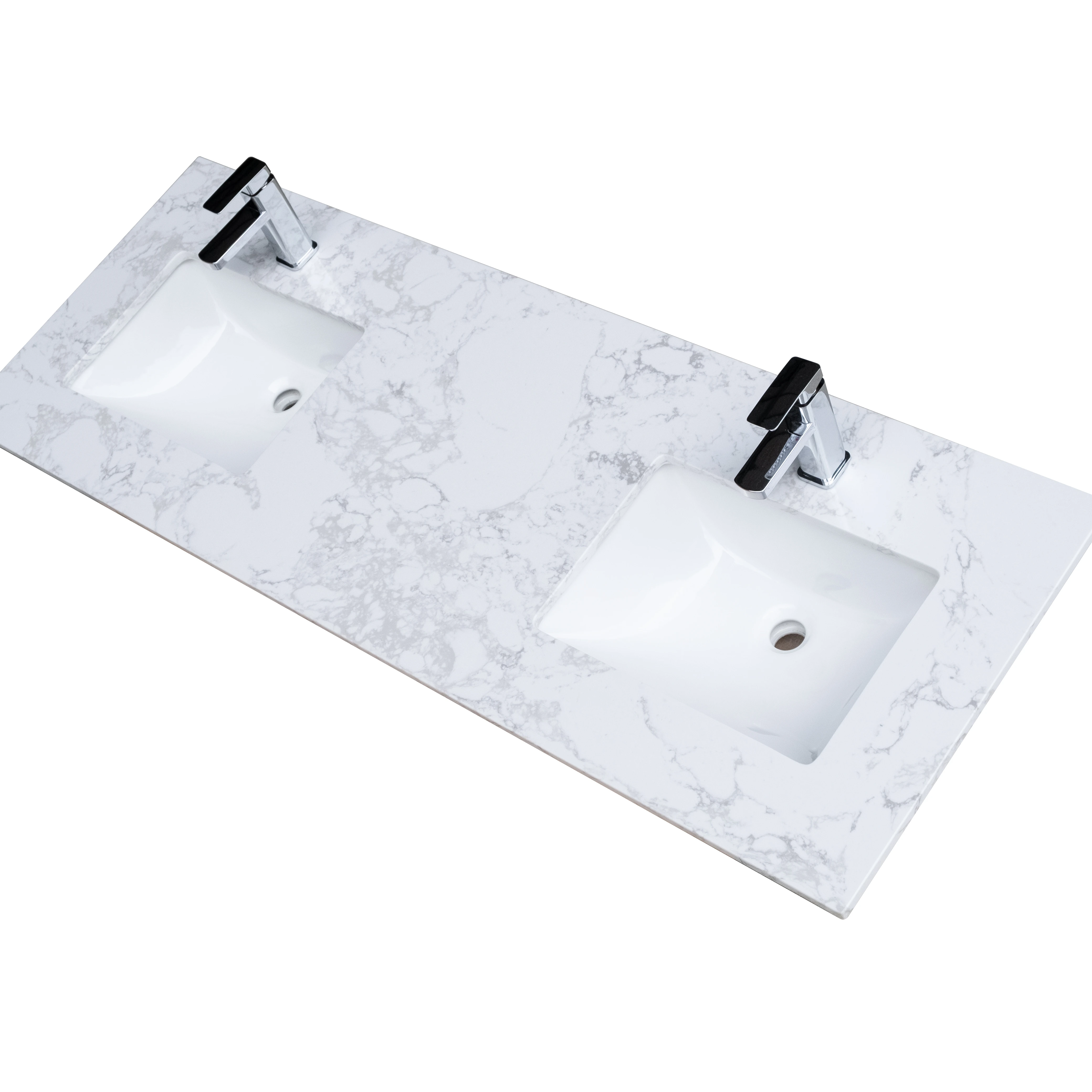 Montary overseas warehouse factory price carrara white artificial marble bathroom vanity top