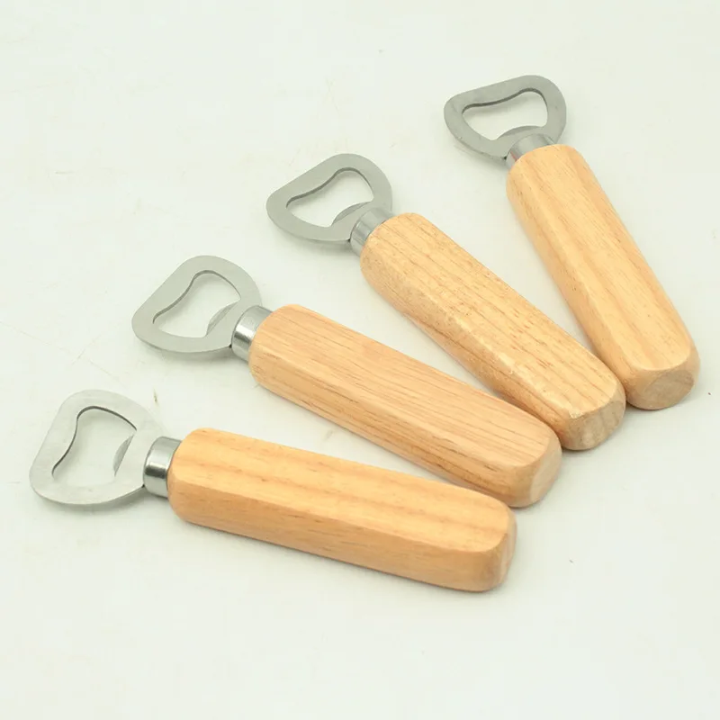 Manufacturer Wholesale Custom Sublimation Blank Wooden Novelty Shape Logo Beer Keychain Bottle Opener