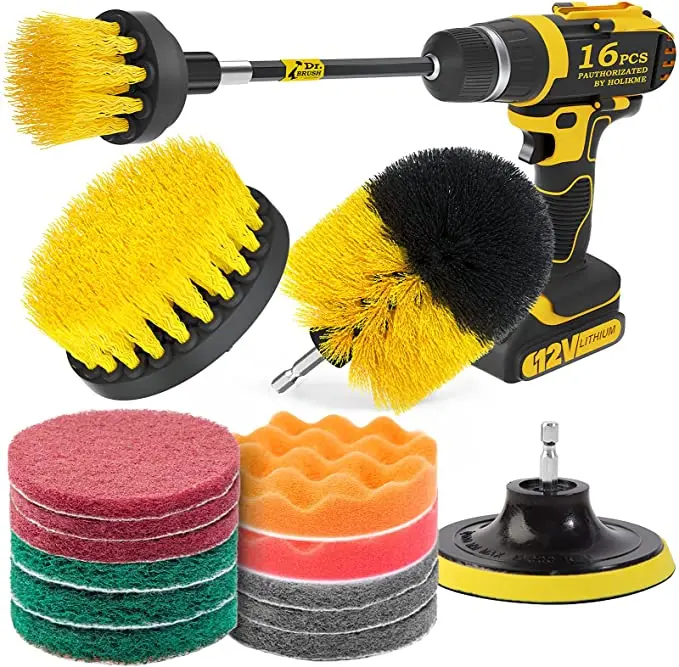Автомобильный набор щеток для дрели, мощный скруббер для чистки ванной комнаты, щетки для ванны