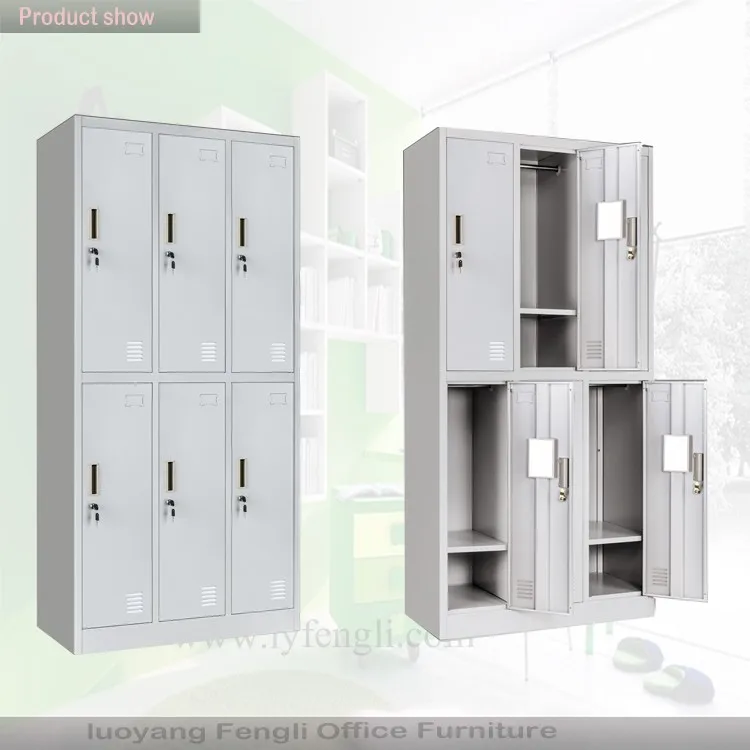 Steel Six Doors Locker Cabinet Metal Storage Lockers For Changing Room School Metal Wardrobe