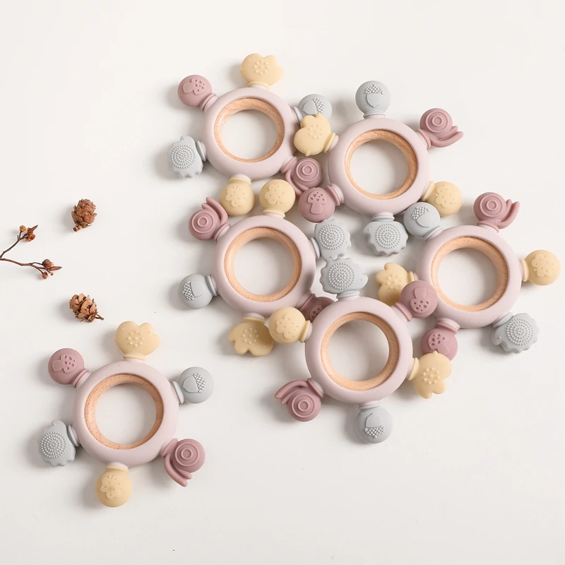 Exclusive Silicone Forest Baby Teether Baby Soothing Toy Baby Silicone Teether Ring