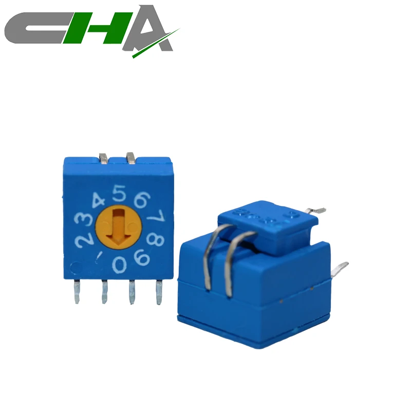 CHA blue rotary switch 10 positions For industrial equipment right angle rotary switch